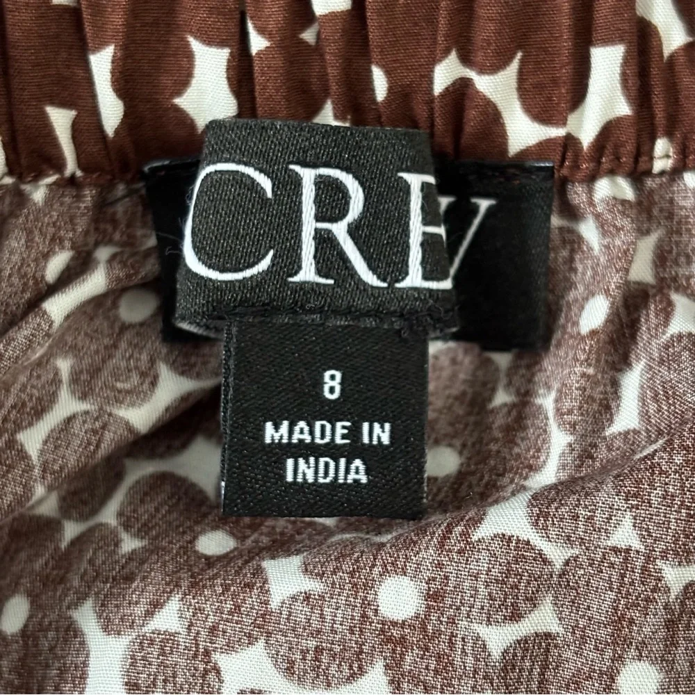 J. CREW Drop-waist Cotton Poplin Mini Dress In Mocha Floral Size 8